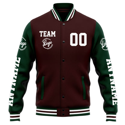 Custom Varsity Jacket Letterman jacket for Men, Women and Youth Brown Green
