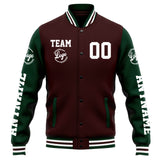 Custom Varsity Jacket Letterman jacket for Men, Women and Youth Brown Green