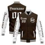 Custom Varsity Jacket Letterman jacket for Men, Women and Youth Brown White