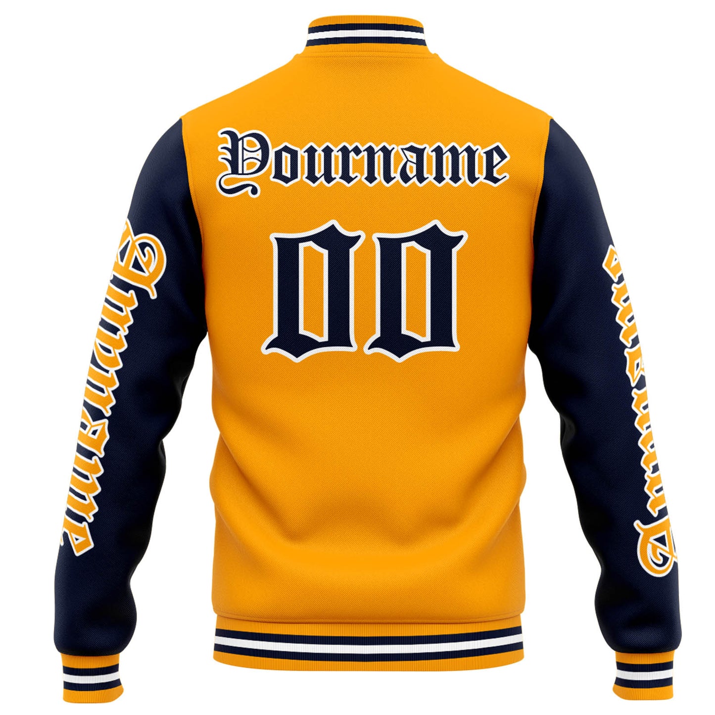 Custom Varsity Jacket Letterman jacket for Men, Women and Youth Orange Navy