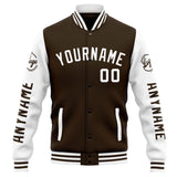 Custom Varsity Jacket Letterman jacket for Men, Women and Youth Brown White