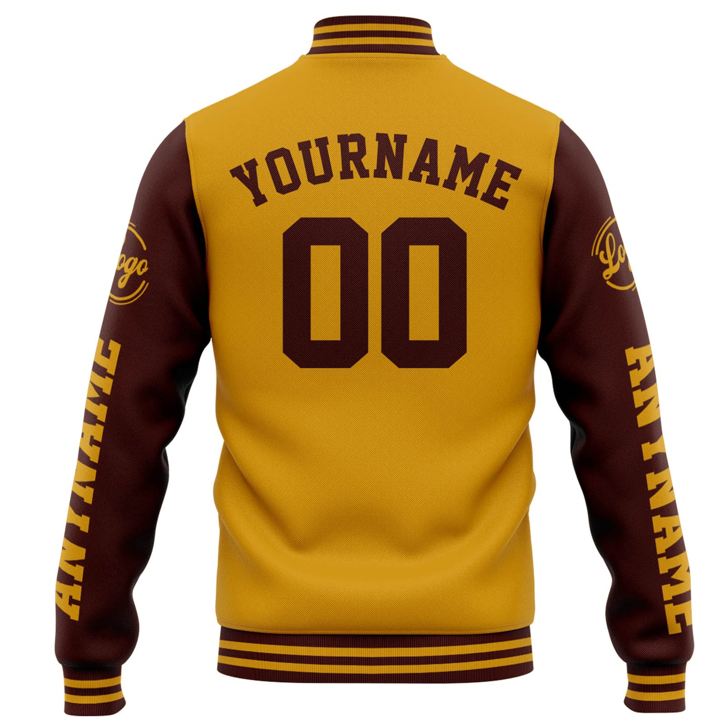 Custom Varsity Jacket Letterman jacket for Men, Women and Youth Gold Burgundy