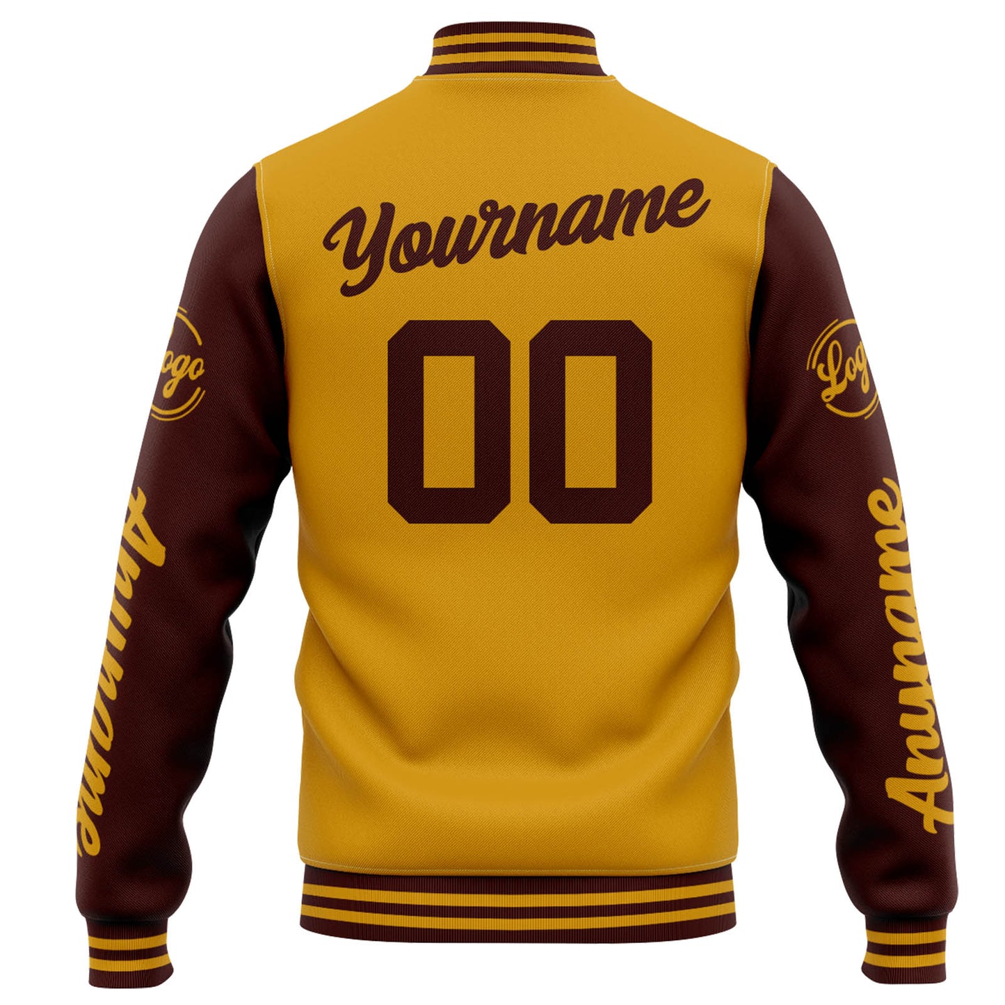 Custom Varsity Jacket Letterman jacket for Men, Women and Youth Gold Burgundy