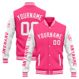 Custom Varsity Jacket Letterman jacket for Men, Women and Youth Pink White