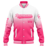 Custom Varsity Jacket Letterman jacket for Men, Women and Youth White Pink Gradient