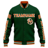 Custom Varsity Jacket Letterman jacket for Men, Women and Youth Drak Green Orange