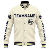 Custom Varsity Jacket Letterman jacket for Men, Women and Youth Cream Navy