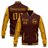 Custom Varsity Jacket Letterman jacket for Men, Women and Youth Burgundy Gold