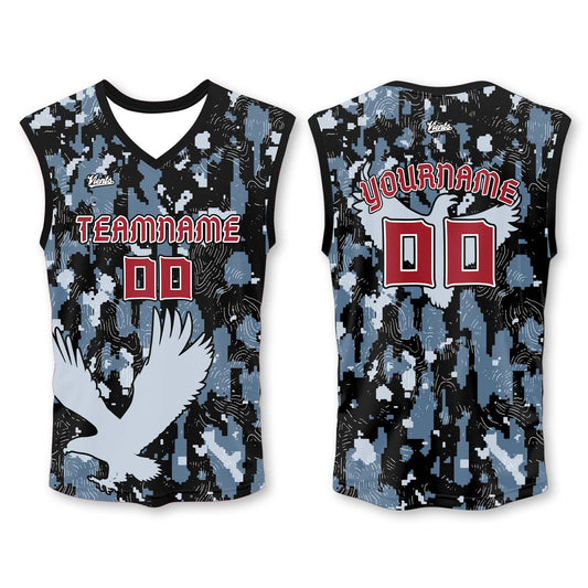 Custom Black Gray Blue Wide Shoulder Basketball Jersey - Breathable Mesh Team Uniform for Adult & Yout
