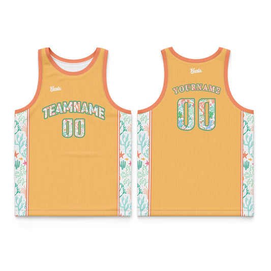 Custom Light Orange White Thin Strap Basketball Jersey - Breathable Mesh Training Uniform for Adults & Youth