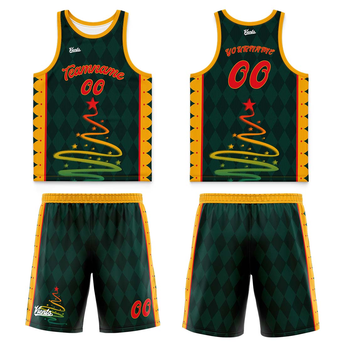 Custom Green Red Wide Shoulder Basketball Jersey, Breathable Mesh Team Uniform for Adult & Yout