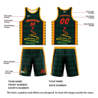 Custom Green Red Wide Shoulder Basketball Jersey, Breathable Mesh Team Uniform for Adult & Yout