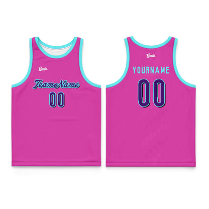 Custom Black Pink Wide Shoulder Basketball Jersey, Breathable Mesh Team Uniform for Adult & Yout