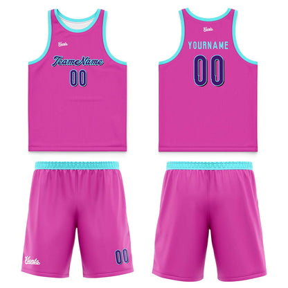 Custom Black Pink Wide Shoulder Basketball Jersey, Breathable Mesh Team Uniform for Adult & Yout