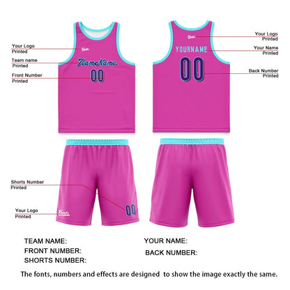 Custom Black Pink Wide Shoulder Basketball Jersey, Breathable Mesh Team Uniform for Adult & Yout