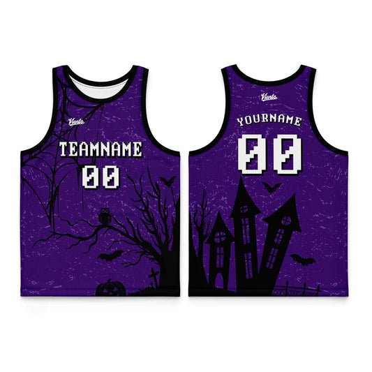 Custom Purple Black Thin Strap Basketball Jersey - Breathable Mesh Training Uniform for Adults & Youth