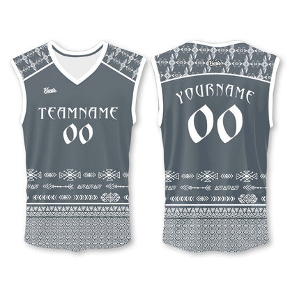 Custom Grey White Wide Shoulder Basketball Jersey - Breathable Mesh Team Uniform for Adult & Yout