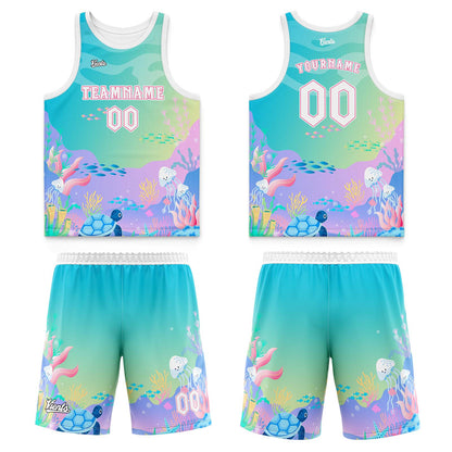 Custom Green Wide Shoulder Basketball Jersey, Breathable Mesh Team Uniform for Adult & Yout