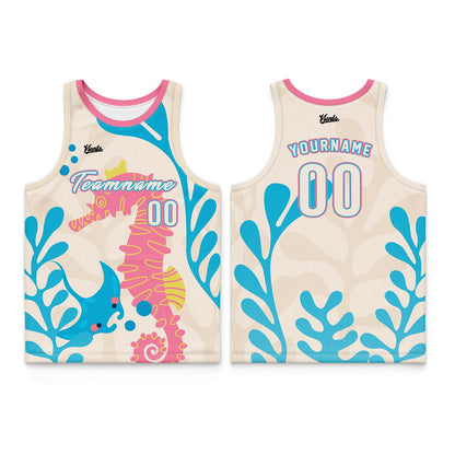 Custom Blue White Orange Wide Shoulder Basketball Jersey, Breathable Mesh Team Uniform for Adult & Yout