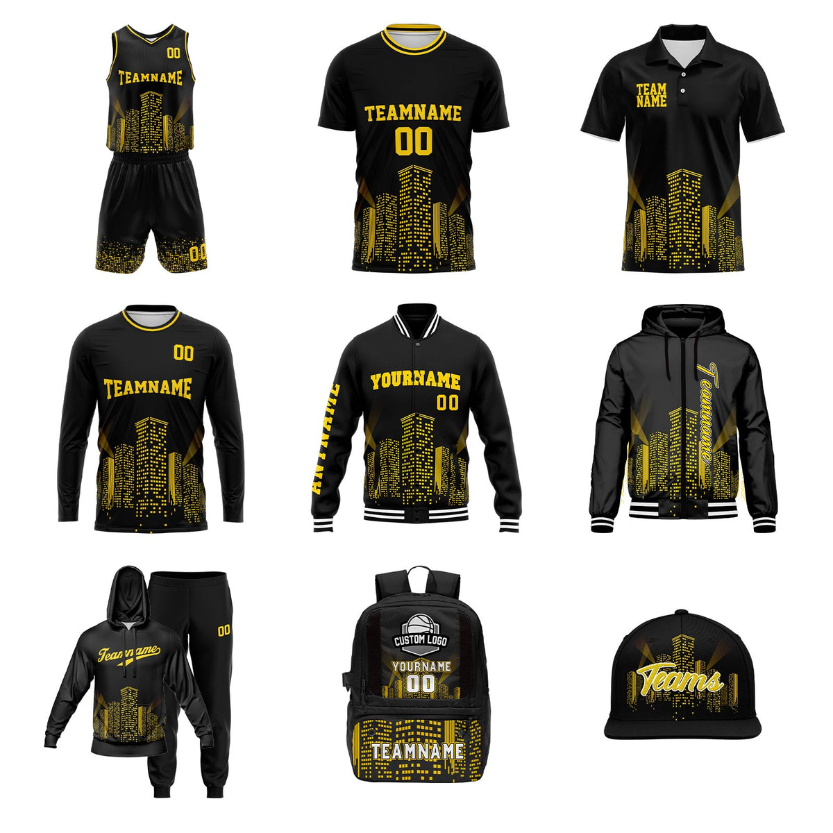 Custom Reversible Basketball Suit for Adults and Kids Black-White