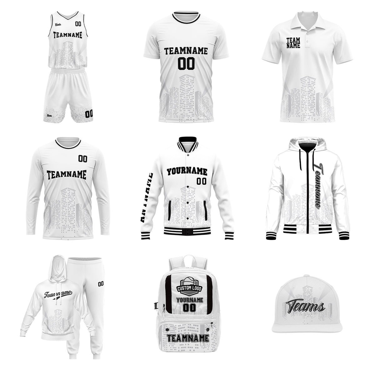 Custom Reversible Basketball Suit for Adults and Kids Personalized Jersey Black&White
