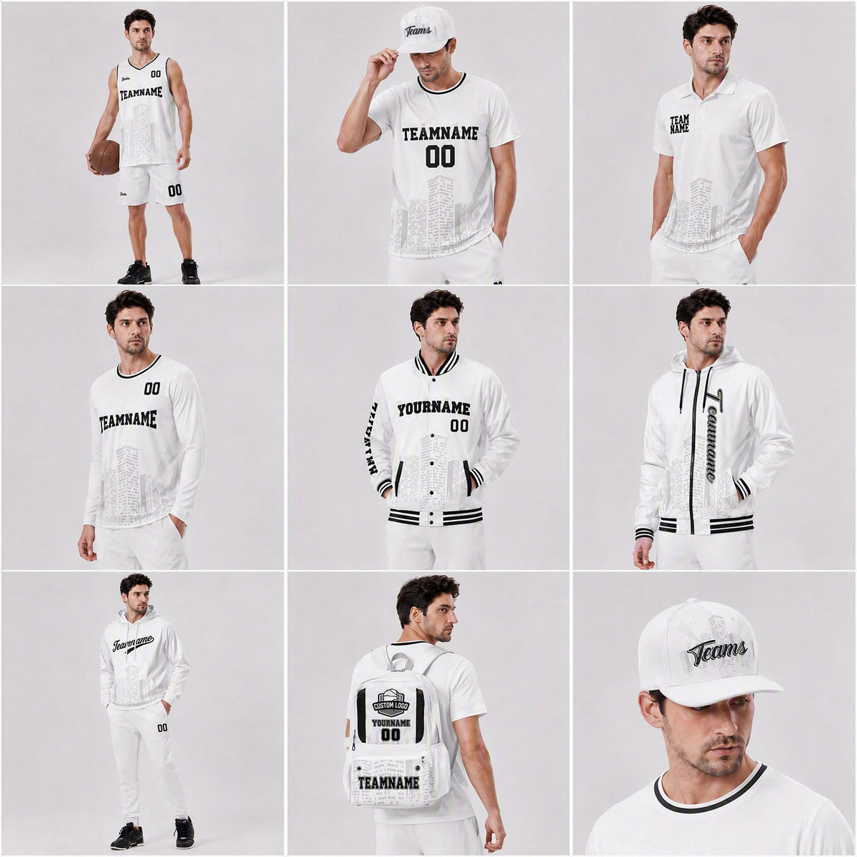 Custom Reversible Basketball Suit for Adults and Kids Personalized Jersey Black&White