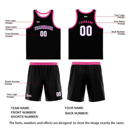 Custom Black Gold Wide Shoulder Basketball Jersey, Breathable Mesh Team Uniform for Adult & Yout