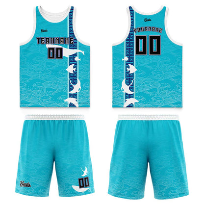 Custom Blue Black Wide Shoulder Basketball Jersey, Breathable Mesh Team Uniform for Adult & Yout