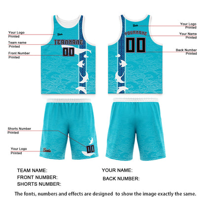 Custom Blue Black Wide Shoulder Basketball Jersey, Breathable Mesh Team Uniform for Adult & Yout
