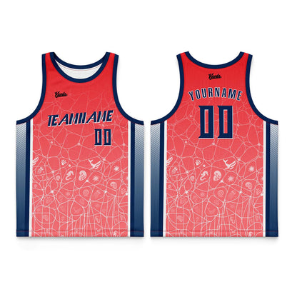 Custom Purple Orange White Wide Shoulder Basketball Jersey, Breathable Mesh Team Uniform for Adult & Yout
