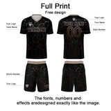 Custom Black Light brown Soccer Uniform Jersey Kids Adults Personalized Set Jersey Shirt