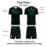Custom Black Green Soccer Uniform Jersey Kids Adults Personalized Set Jersey Shirt