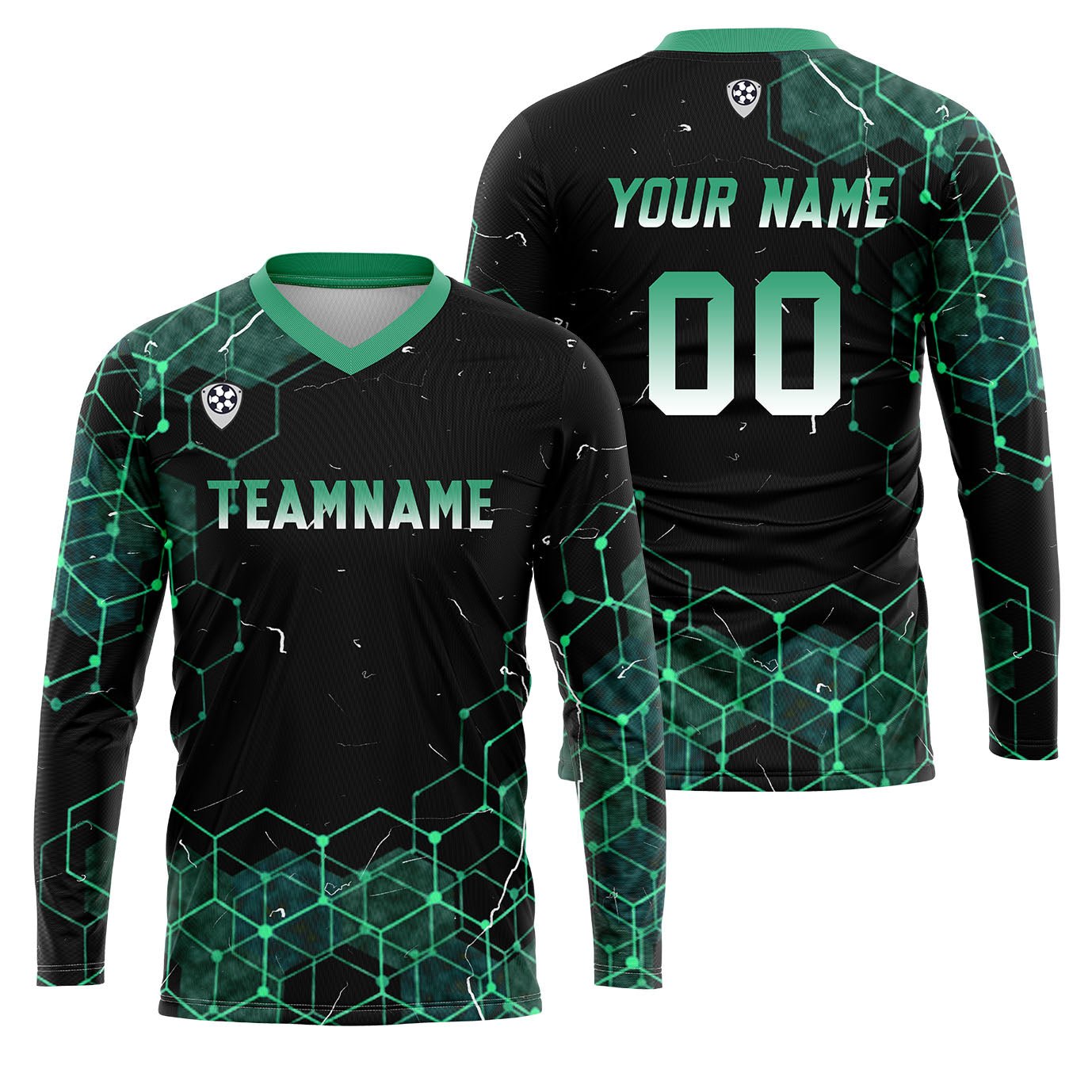 Custom Blue Green Basketball Soccer Football Shooting Long T-Shirt for Adults and Kids