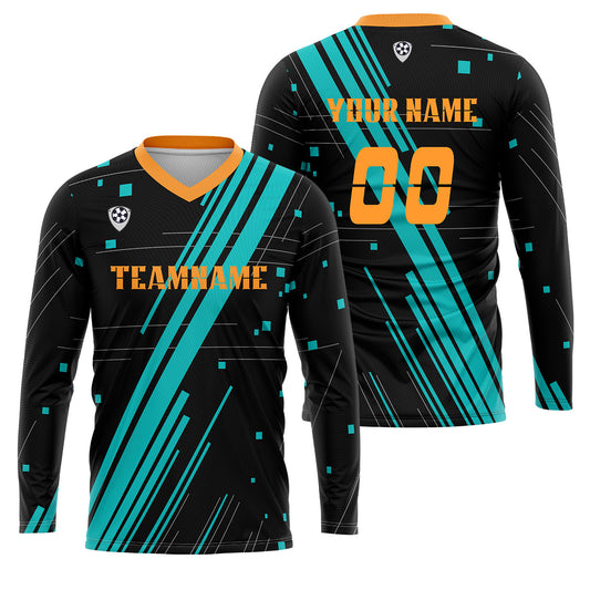 Custom Blue Orange Basketball Soccer Football Shooting Long T-Shirt for Adults and Kids