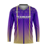 Custom Purple Gray Basketball Soccer Football Shooting Long T-Shirt for Adults and Kids