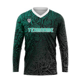 Custom Blue Green Basketball Soccer Football Shooting Long T-Shirt for Adults and Kids