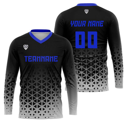 Custom Gray Blue Basketball Soccer Football Shooting Long T-Shirt for Adults and Kids