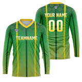 Custom Green Yellow Basketball Soccer Football Shooting Long T-Shirt for Adults and Kids