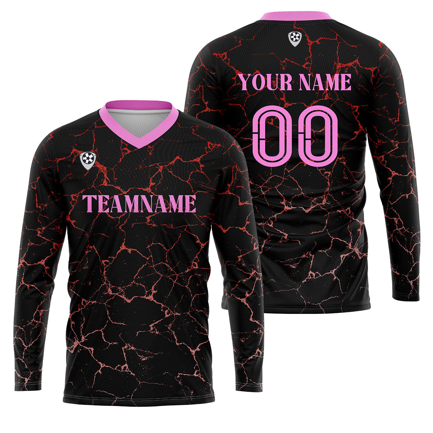 Custom Black Pink Basketball Soccer Football Shooting Long T-Shirt for Adults and Kids