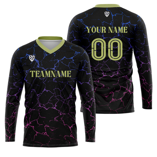 Custom Black Green Basketball Soccer Football Shooting Long T-Shirt for Adults and Kids