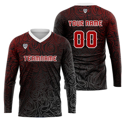 Custom Red Basketball Soccer Football Shooting Long T-Shirt for Adults and Kids