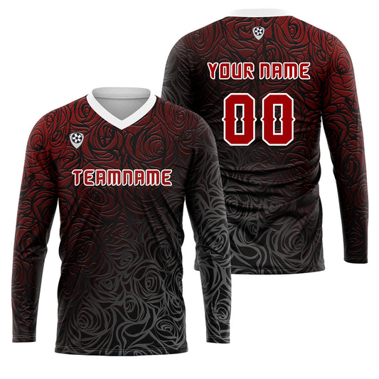 Custom Red Basketball Soccer Football Shooting Long T-Shirt for Adults and Kids
