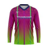 Custom Green Purple Basketball Soccer Football Shooting Long T-Shirt for Adults and Kids