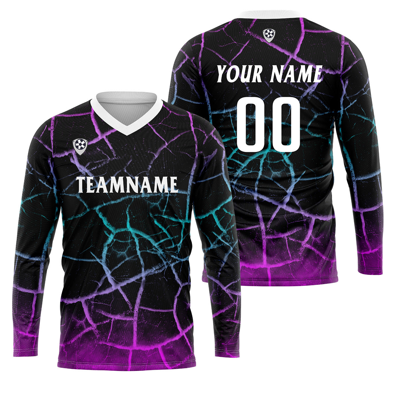Custom Blue Powder Basketball Soccer Football Shooting Long T-Shirt for Adults and Kids