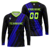 Custom Blue Green Basketball Soccer Football Shooting Long T-Shirt for Adults and Kids