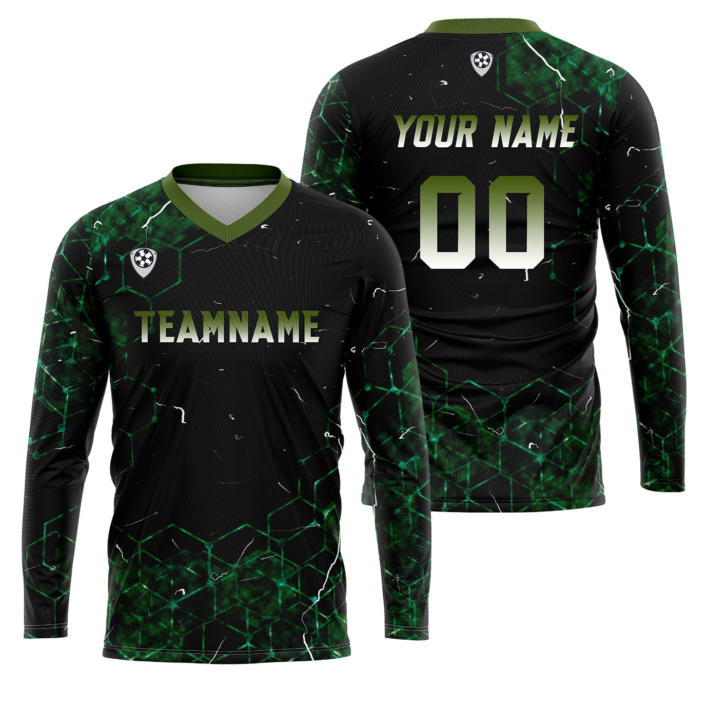 Custom Green Basketball Soccer Football Shooting Long T-Shirt for Adults and Kids