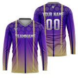 Custom Purple Gray Basketball Soccer Football Shooting Long T-Shirt for Adults and Kids