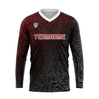 Custom Red Basketball Soccer Football Shooting Long T-Shirt for Adults and Kids