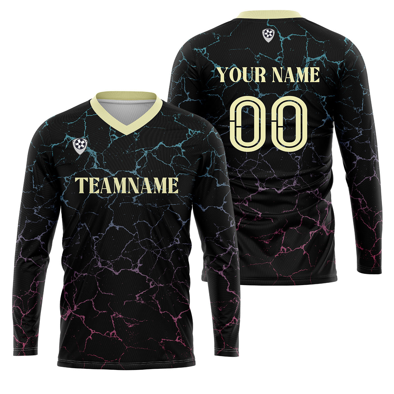 Custom Black Yellow Basketball Soccer Football Shooting Long T-Shirt for Adults and Kids