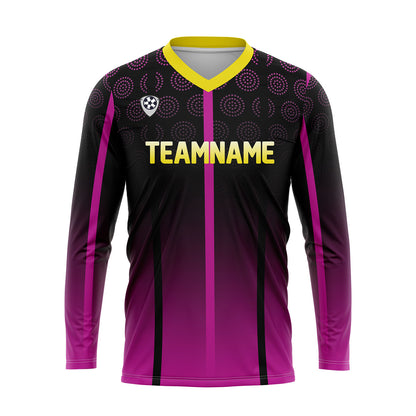 Custom Black Purple Yellow Basketball Soccer Football Shooting Long T-Shirt for Adults and Kids